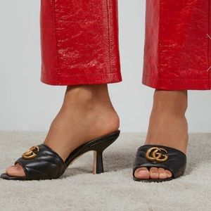 Gucci Nappa Matelasse GG Marmont 75mm Slide Sandals- send me your offers!